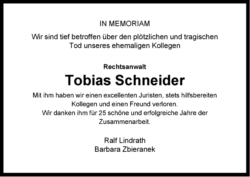  Traueranzeige für Tobias Schneider vom 26.02.2022 aus Neue Westfälische