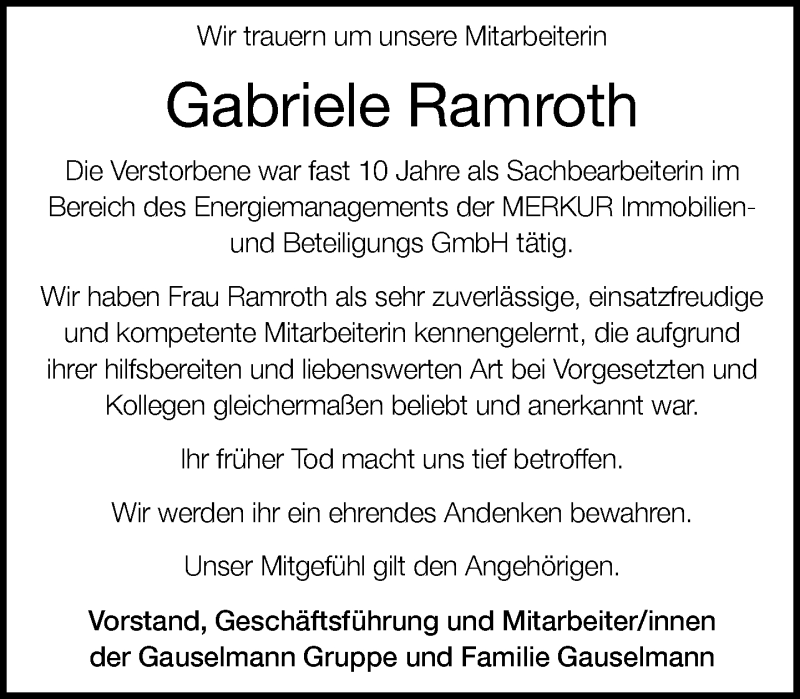  Traueranzeige für Gabriele Ramroth vom 05.03.2022 aus Neue Westfälische