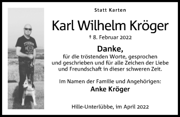 Traueranzeige von Karl Wilhelm Kröger von Neue Westfälische