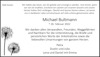 Traueranzeige von Michael Bultmann von Neue Westfälische