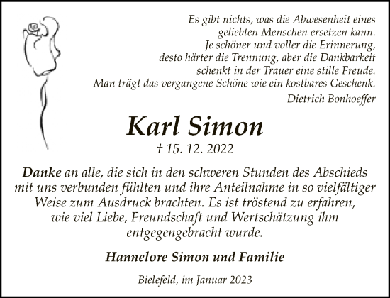 Traueranzeige von Karl Simon von Neue Westfälische