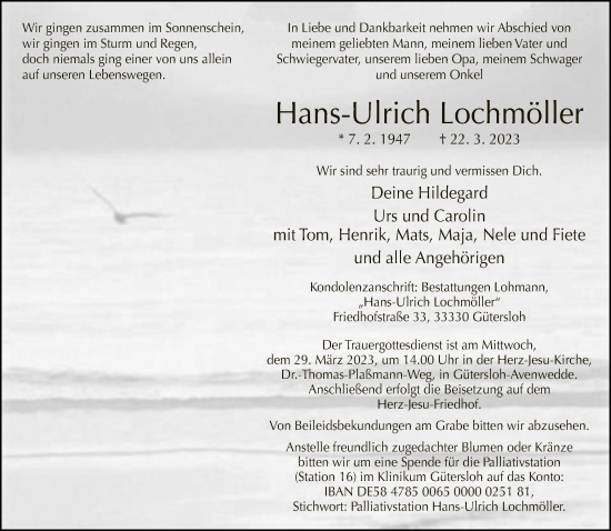 Traueranzeige von Hans-Ulrich Lochmöller von Neue Westfälische