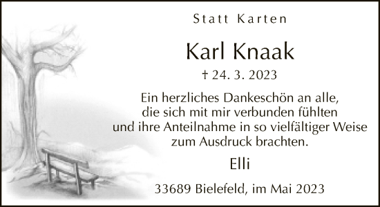 Traueranzeige von Karl Knaak von Neue Westfälische