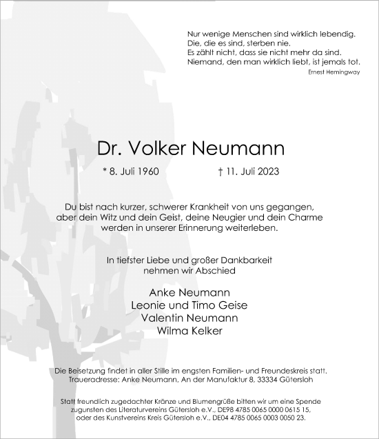 Traueranzeige von Anke Neumann von Neue Westfälische