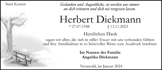 Traueranzeige von Herbert Diekmann von Neue Westfälische