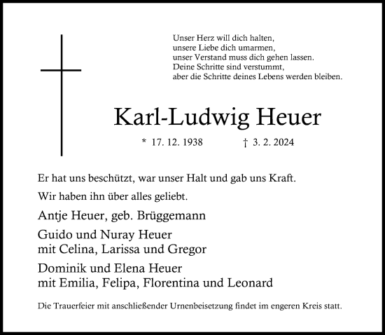 Traueranzeige von Karl-Ludwig Heuer von Neue Westfälische
