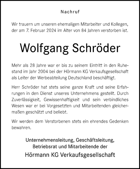 Traueranzeige von Wolfgang Schröder von Neue Westfälische