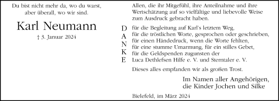 Traueranzeige von Karl Neumann von Neue Westfälische