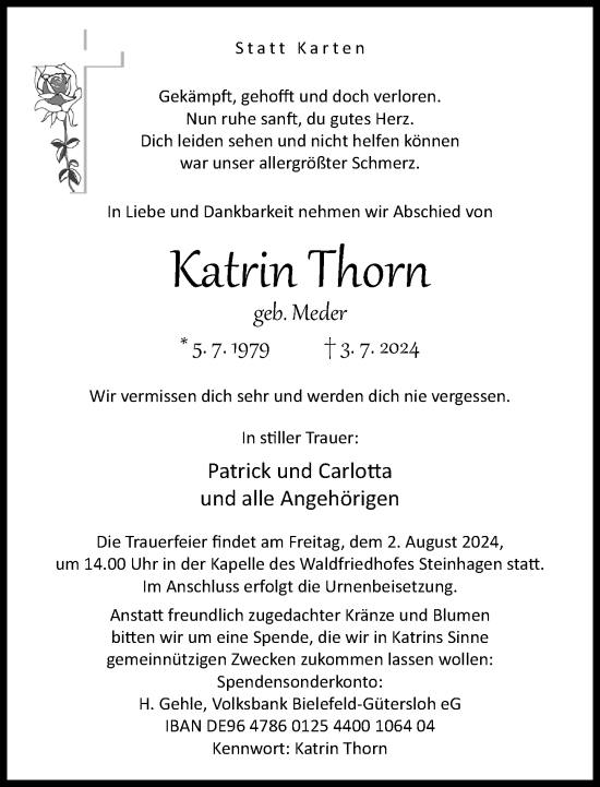 Traueranzeige von Katrin Thorn von Neue Westfälische
