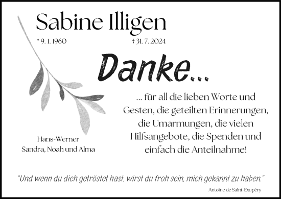 Traueranzeige von Sabine Illigen von Neue Westfälische