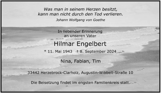 Traueranzeige von Hilmar Engelbert von Neue Westfälische