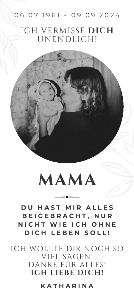  Traueranzeige für Mama  vom 11.09.2024 aus Neue Westfälische