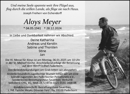 Traueranzeige von Aloys Meyer von Neue Westfälische