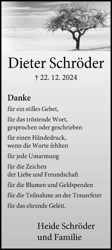 Traueranzeige von Dieter Schröder von Neue Westfälische und Westfalen-Blatt
