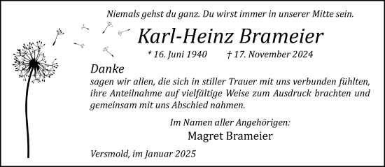 Traueranzeige von Karl-Heinz Brameier von Neue Westfälische und Westfalen-Blatt