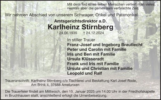 Traueranzeige von Karlheinz Stirnberg von Neue Westfälische