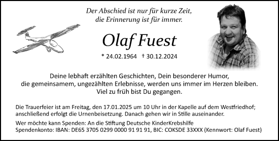Traueranzeige von Olaf Fuest von Neue Westfälische