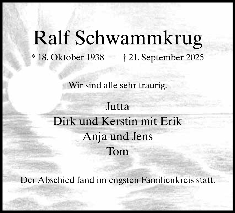  Traueranzeige für Ralf Schwammkrug vom 04.10.2025 aus Neue Westfälische und Westfalen-Blatt