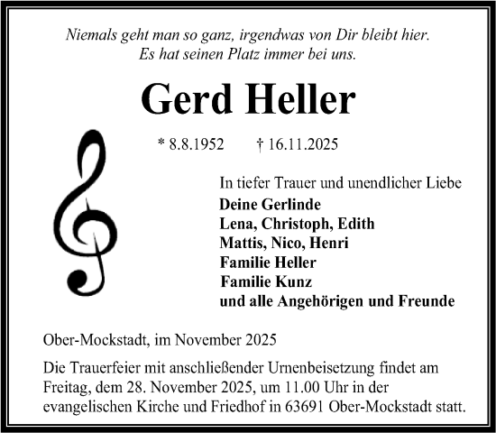 Traueranzeige von Gerd Heller von Neue Westfälische und Westfalen-Blatt