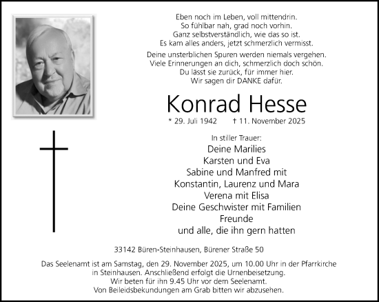 Traueranzeige von Konrad Hesse von Neue Westfälische und Westfalen-Blatt