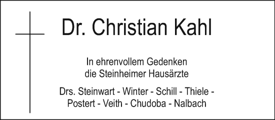 Traueranzeige von Christian Kahl von Neue Westfälische und Westfalen-Blatt
