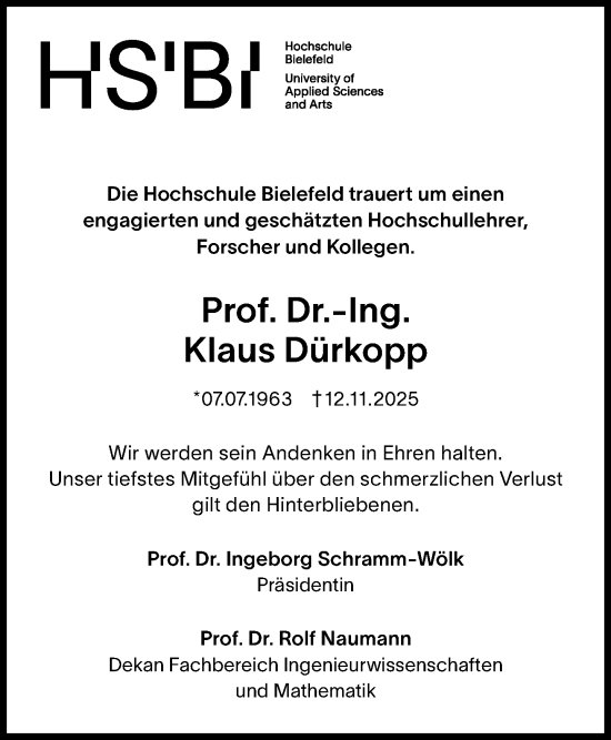 Traueranzeige von Klaus Dürkopp von Neue Westfälische und Westfalen-Blatt