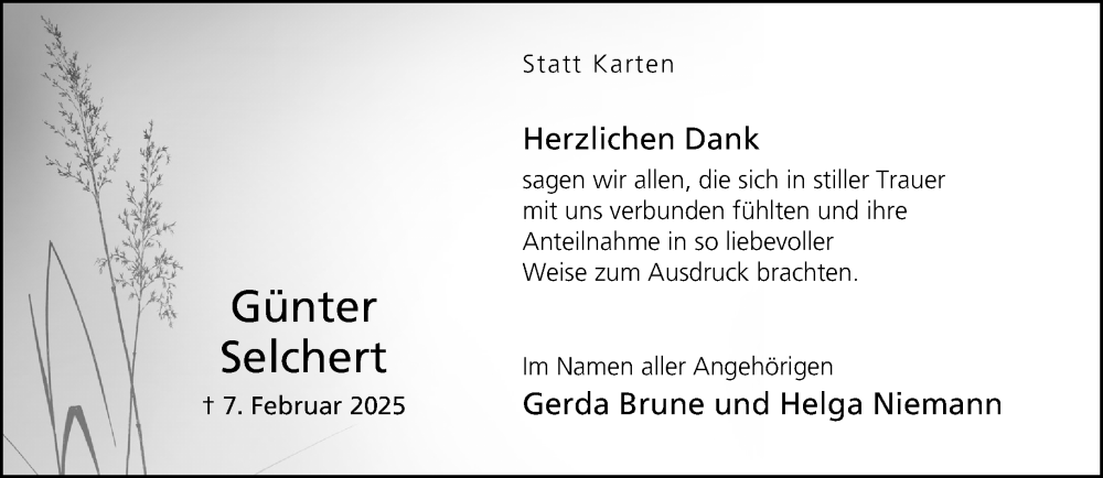  Traueranzeige für Günter Selchert vom 22.03.2025 aus Neue Westfälische und Westfalen-Blatt