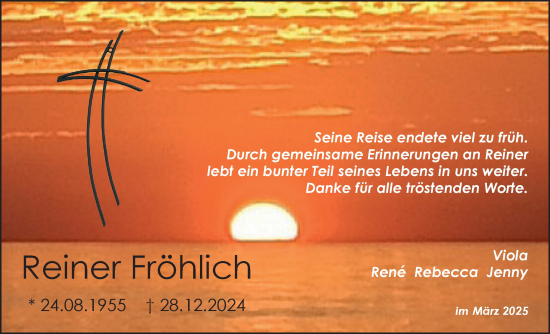 Traueranzeige von Reiner Fröhlich von Neue Westfälische und Westfalen-Blatt