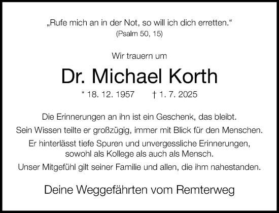 Traueranzeige von Michael Korth von Neue Westfälische und Westfalen-Blatt