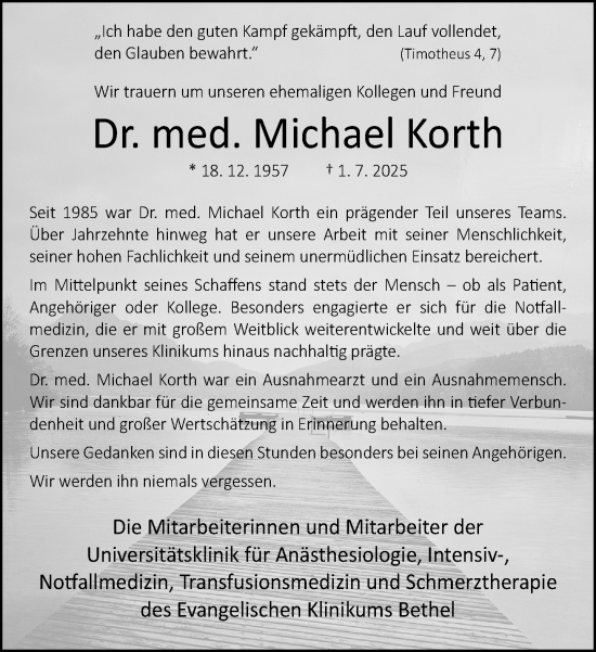 Traueranzeige von Michael Korth von Neue Westfälische und Westfalen-Blatt