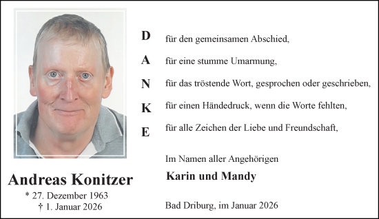 Traueranzeige von Andreas Konitzer von Neue Westfälische und Westfalen-Blatt