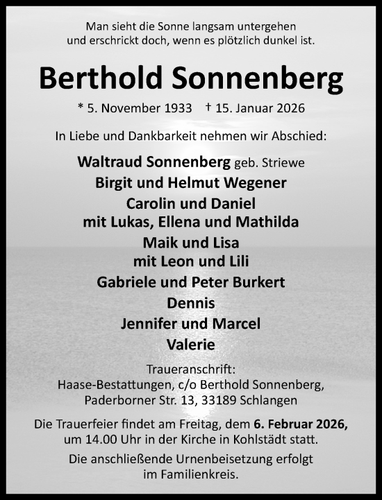 Traueranzeige von Berthold Sonnenberg von Neue Westfälische und Westfalen-Blatt