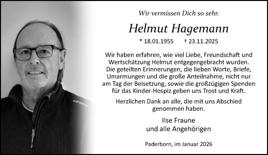 Traueranzeige von Helmut Hagemann von Neue Westfälische und Westfalen-Blatt