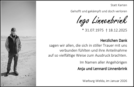 Traueranzeige von Ingo Linnenbrink von Neue Westfälische und Westfalen-Blatt