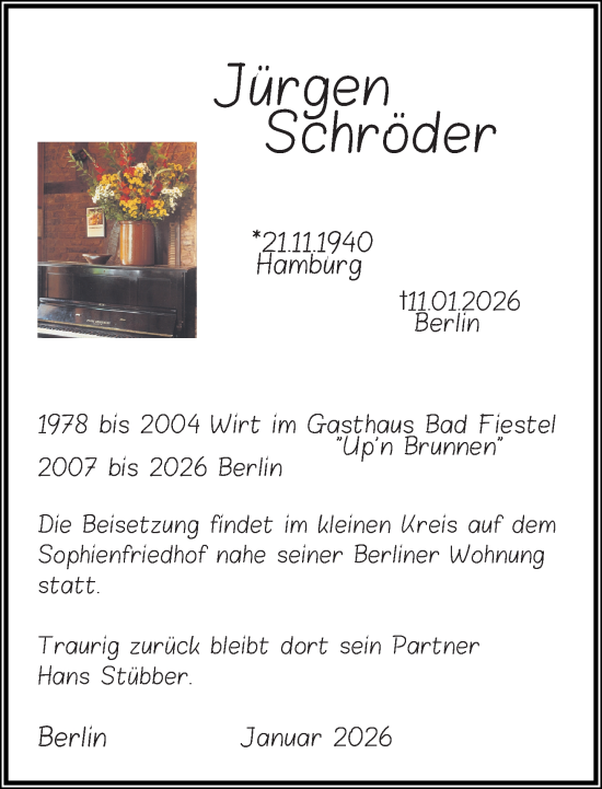 Traueranzeige von Jürgen Schröder von Neue Westfälische und Westfalen-Blatt