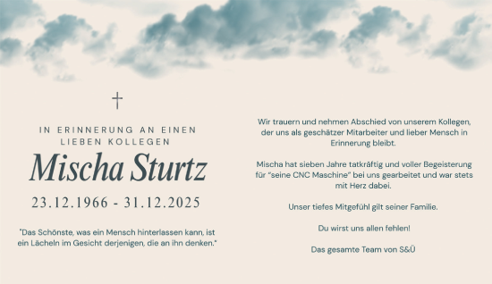 Traueranzeige von Mischa Sturtz von Neue Westfälische und Westfalen-Blatt