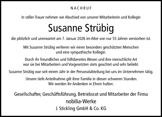 Traueranzeige von Susanne Strübig von Neue Westfälische und Westfalen-Blatt