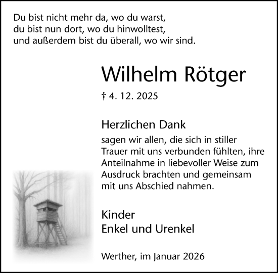 Traueranzeige von Wilhelm Rötger von Neue Westfälische und Westfalen-Blatt