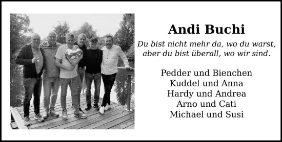 Traueranzeige von Andi Buchi von Neue Westfälische und Westfalen-Blatt
