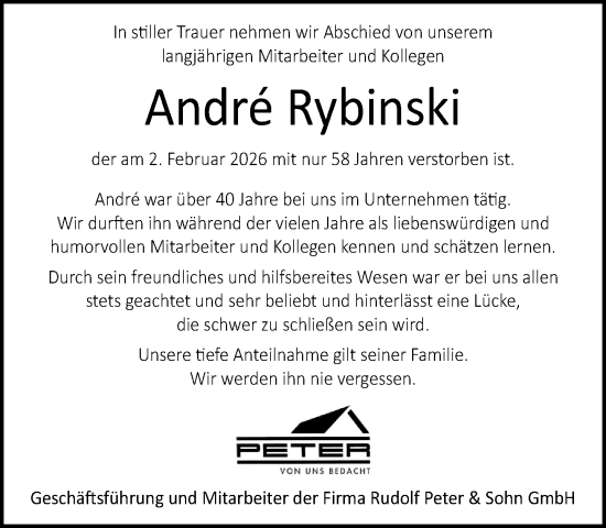 Traueranzeige von André Rybinski von Neue Westfälische und Westfalen-Blatt