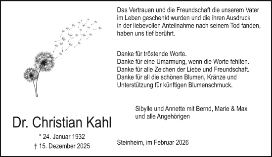 Traueranzeige von Christian Kahl von Neue Westfälische und Westfalen-Blatt