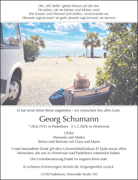 Traueranzeige von Georg Schumann von Neue Westfälische und Westfalen-Blatt