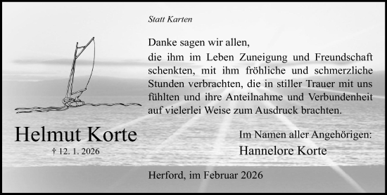 Traueranzeige von Helmut Korte von Neue Westfälische und Westfalen-Blatt