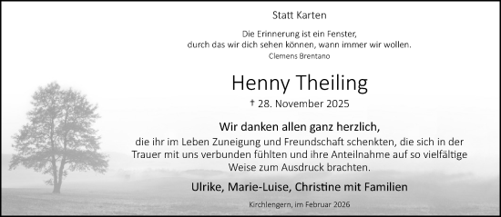 Traueranzeige von Henny Theiling von Neue Westfälische und Westfalen-Blatt