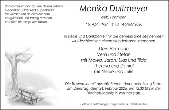 Traueranzeige von Monika Dultmeyer von Neue Westfälische und Westfalen-Blatt