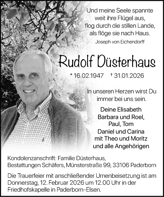 Traueranzeige von Rudolf Düsterhaus von Neue Westfälische und Westfalen-Blatt