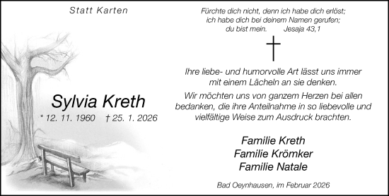 Traueranzeige von Sylvia Kreth von Neue Westfälische und Westfalen-Blatt