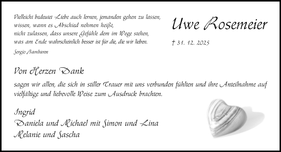 Traueranzeige von Uwe Rosemeier von Neue Westfälische und Westfalen-Blatt