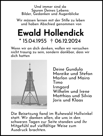 Traueranzeige von Ewald Hollendick von Westfalen Blatt