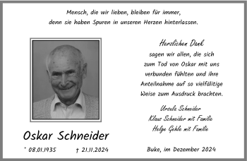 Traueranzeige von Oskar Schneider von Westfalen Blatt